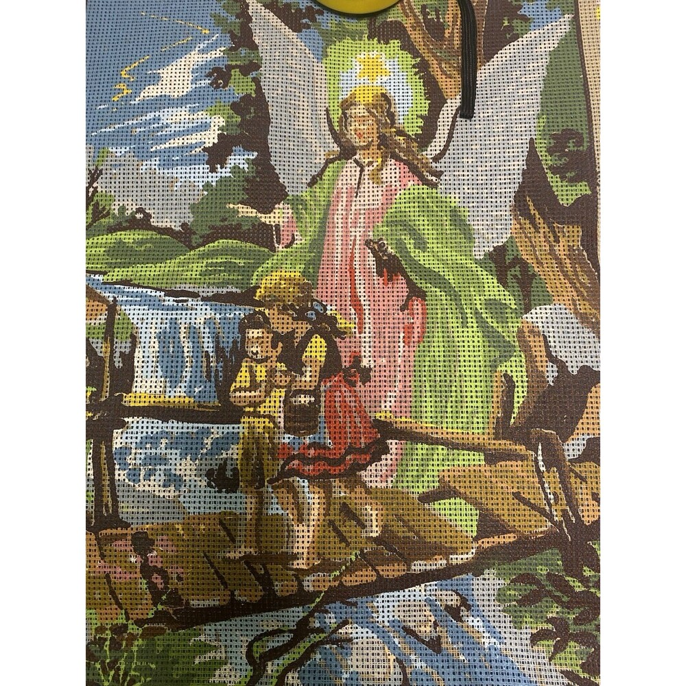 GUARDIAN ANGEL Children  Crossing Bridge Needlepoint Canvas 14” X 16” GG 3083